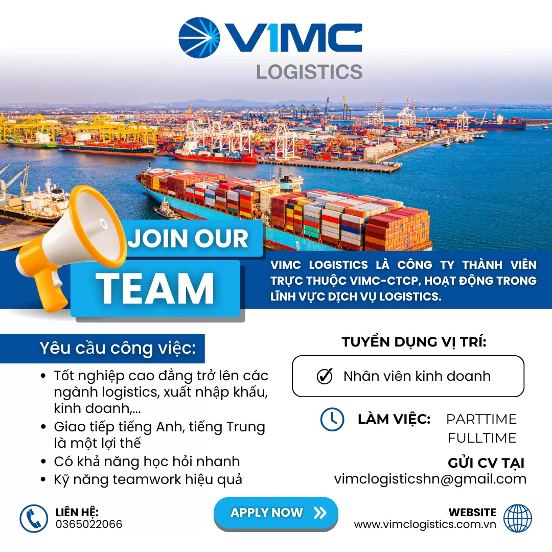 VIMC LOGISTICS HÀ NỘI - TUYỂN DỤNG NHÂN VIÊN KINH DOANH